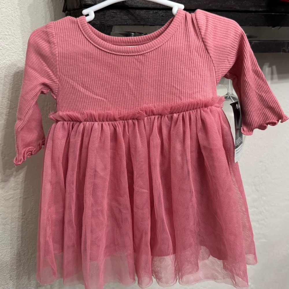 Okie Dokie Pink Casual infant Dress with Bloomers